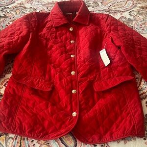 Chico's Size 2 Red Quilted Jacket brand New with tags